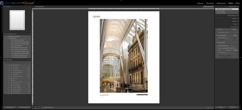 Printing in Lightroom